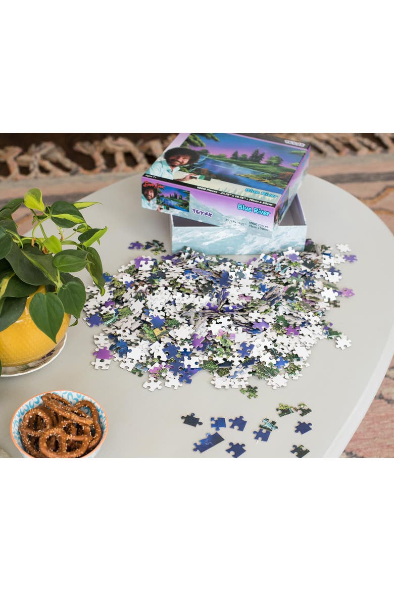 Bob Ross Blue River Nature Puzzle | 1000 Piece Jigsaw Puzzle, Alternate, color, Purple