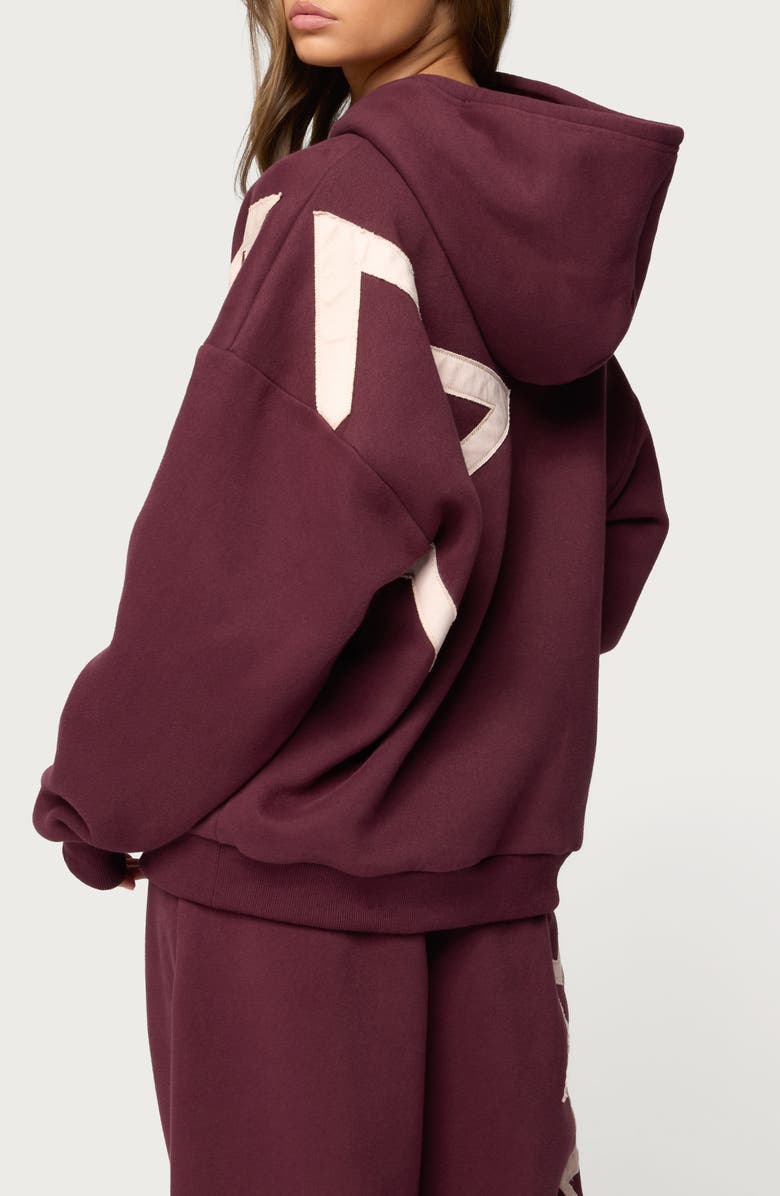 EDIKTED Starly Oversize Hoodie, Alternate, color, Burgundy