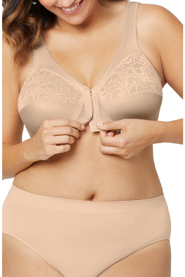 MagicLift® Front Close Support Bra, Alternate, color, BEIGE