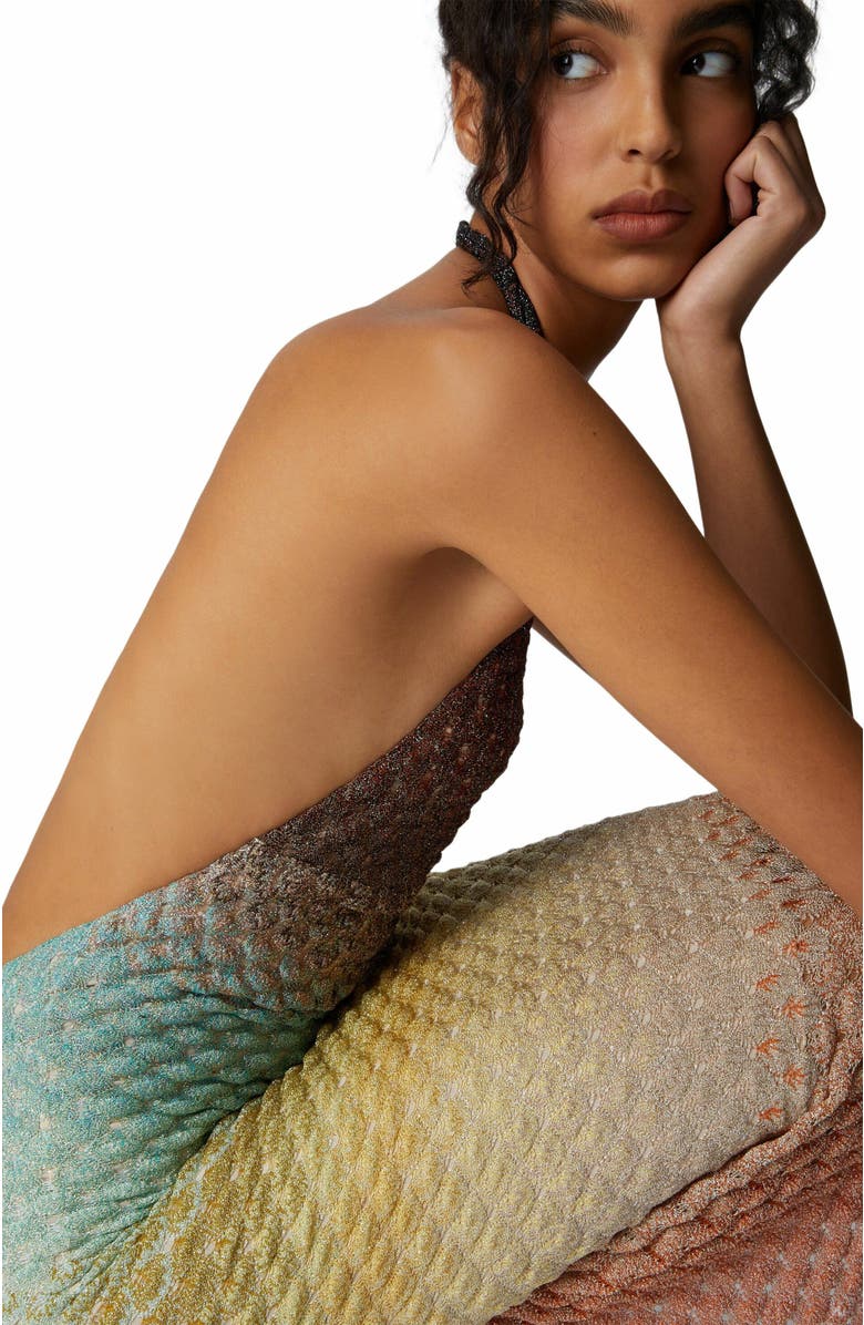 Missoni Dégradé Midi Dress With Halter Neck, Alternate, color, Multicoloured