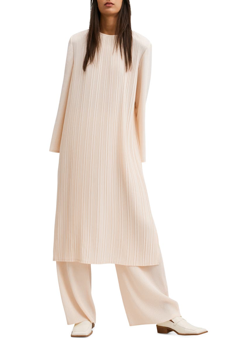 MANGO Oversize Pleated Long Sleeve Dress, Main, color,