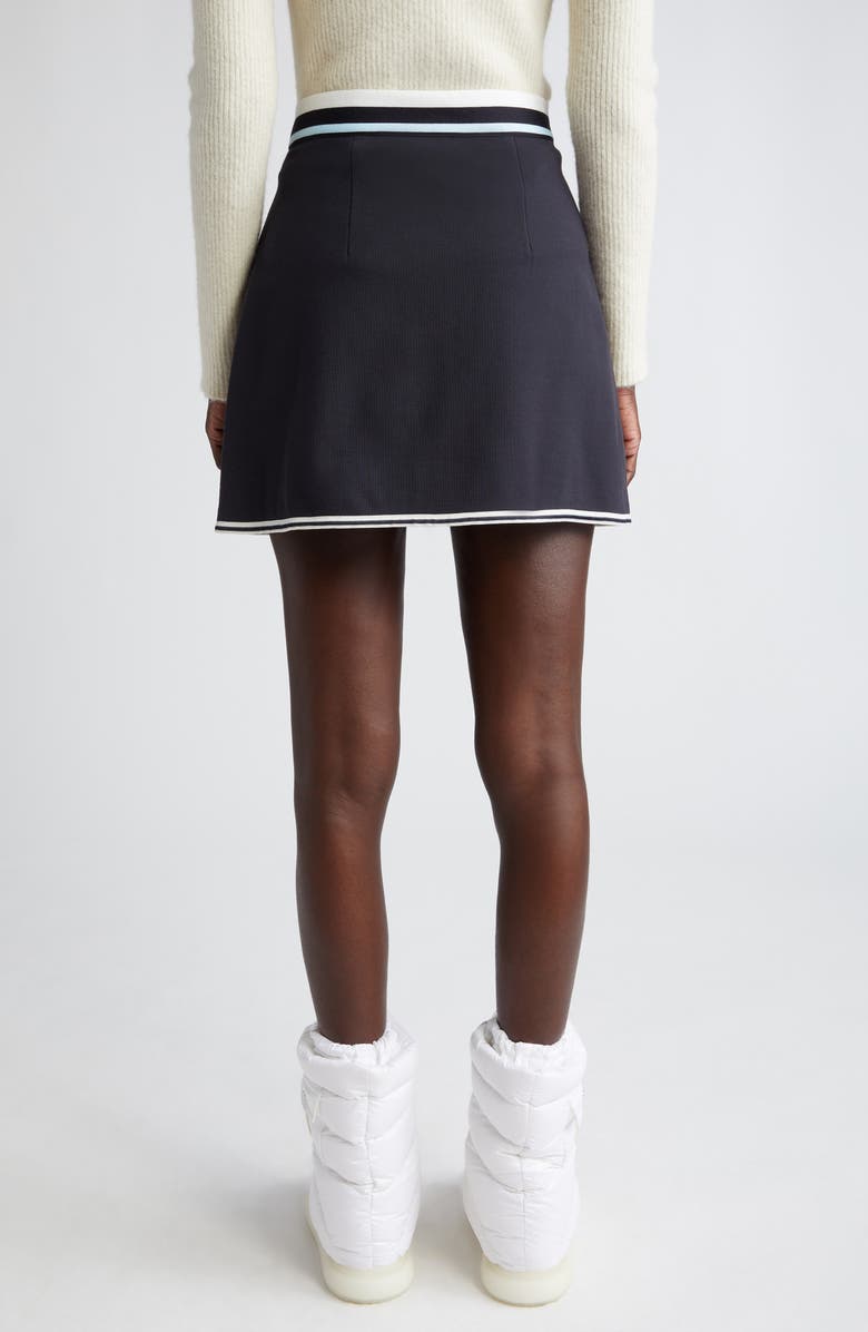 Moncler Logo Patch Faux Wrap Skirt, Alternate, color, 