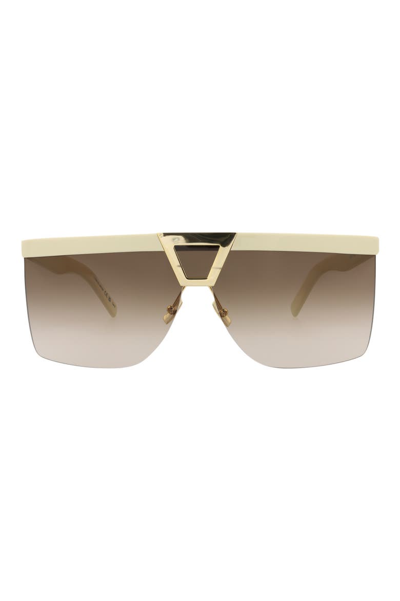 99mm Shield Sunglasses, Main, color, IVORY IVORY BROWN
