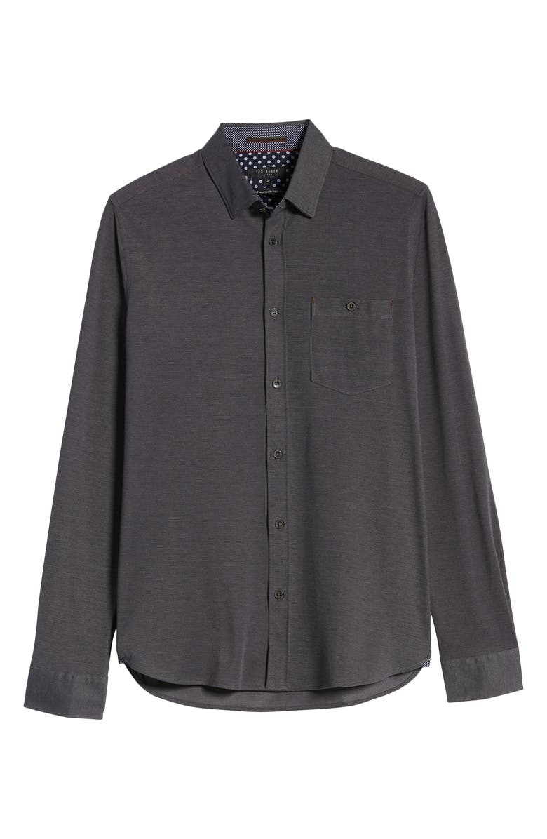 Ted Baker London Broader Slim Fit Button-Up Piqué Shirt, Alternate, color,
