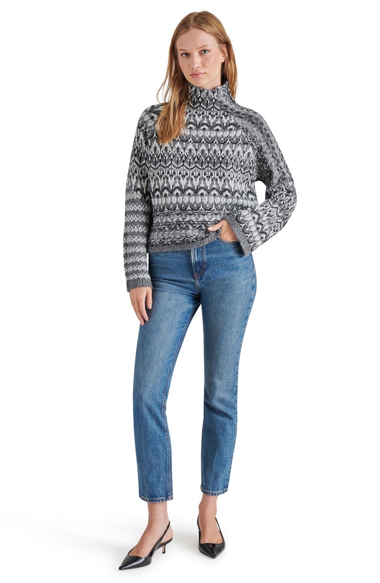 Steve Madden Indie Turtleneck Sweater, Alternate, color, Charcoal Grey