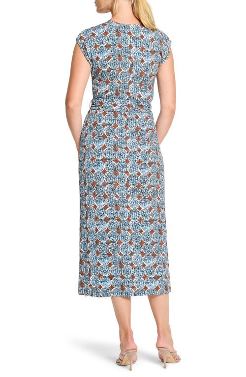 Nic + Zoe Nic+zoe Sand Dollar Stella Medallion Print Midi Dress In Blue Multi