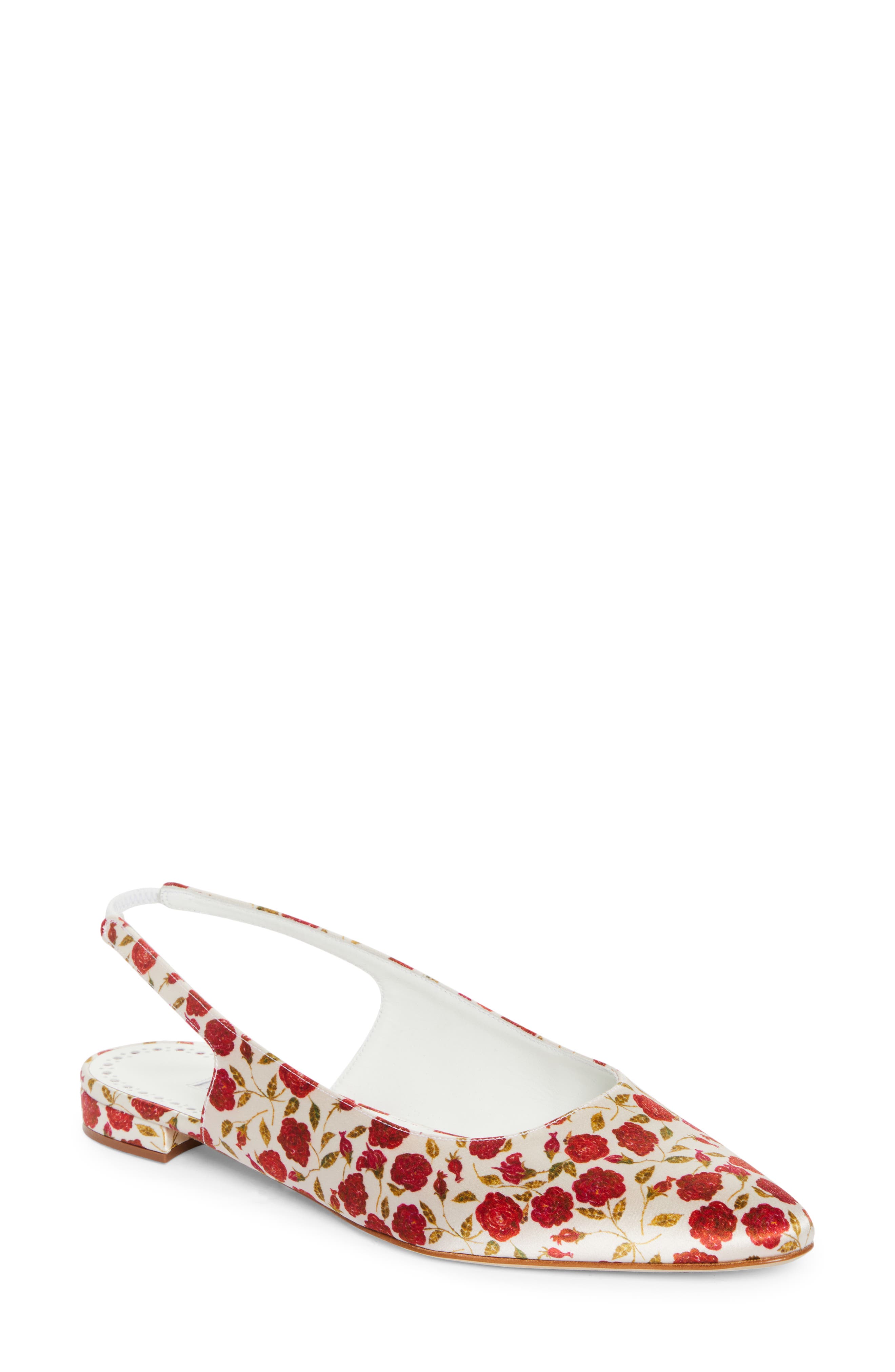 Manolo Blahnik Sawra Slingback Flat, Main, color, 