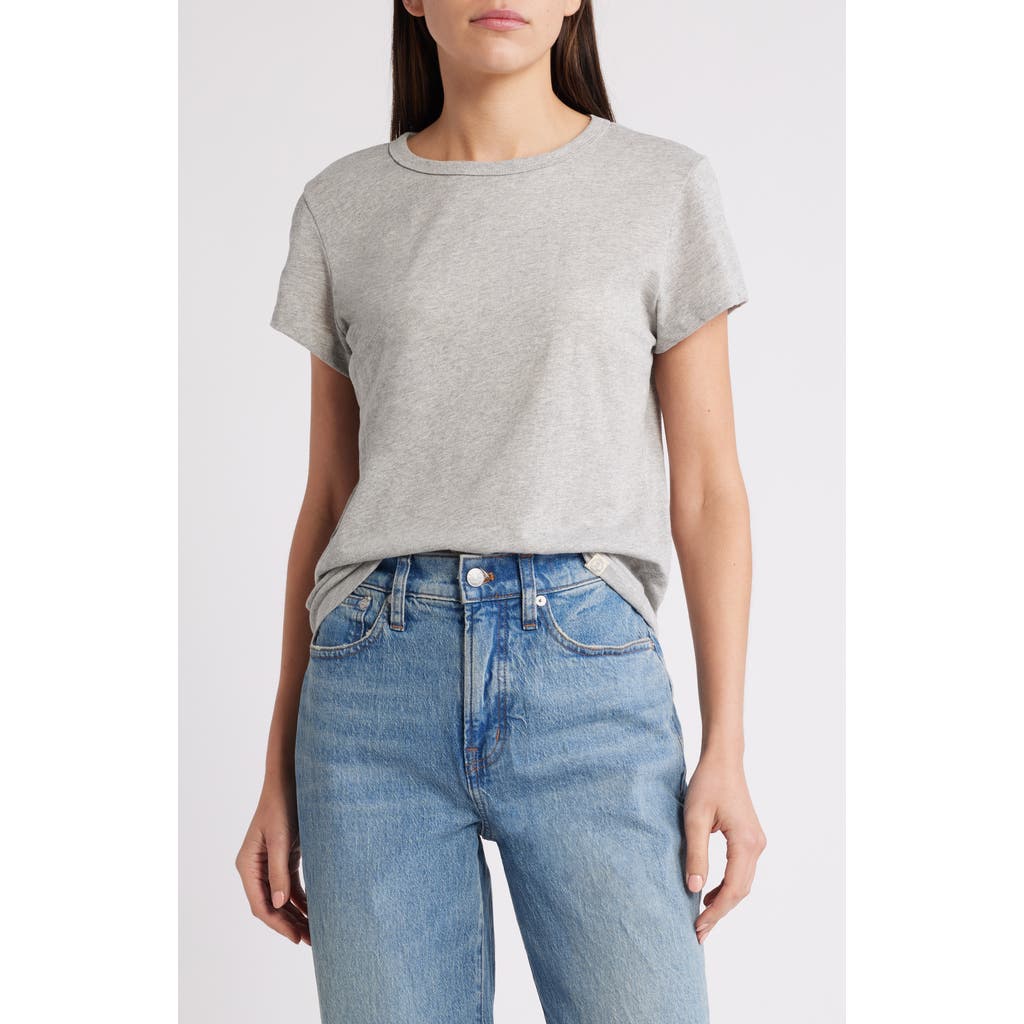 Marine Layer Re-spun Signature Crewneck T-shirt In Light Heather Grey