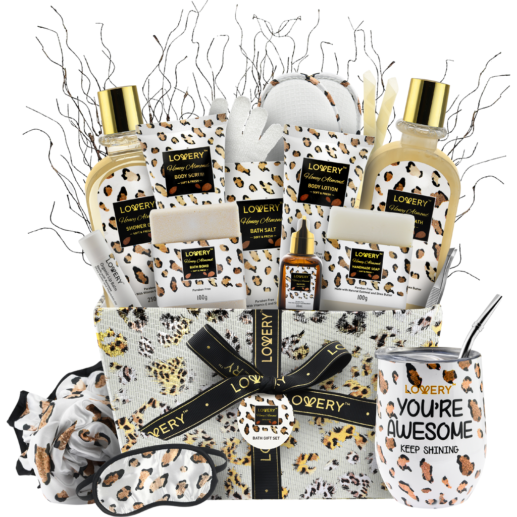 Lovery Honey Almond 21 Pc Luxury Spa Set Gift Basket In Honey Almond