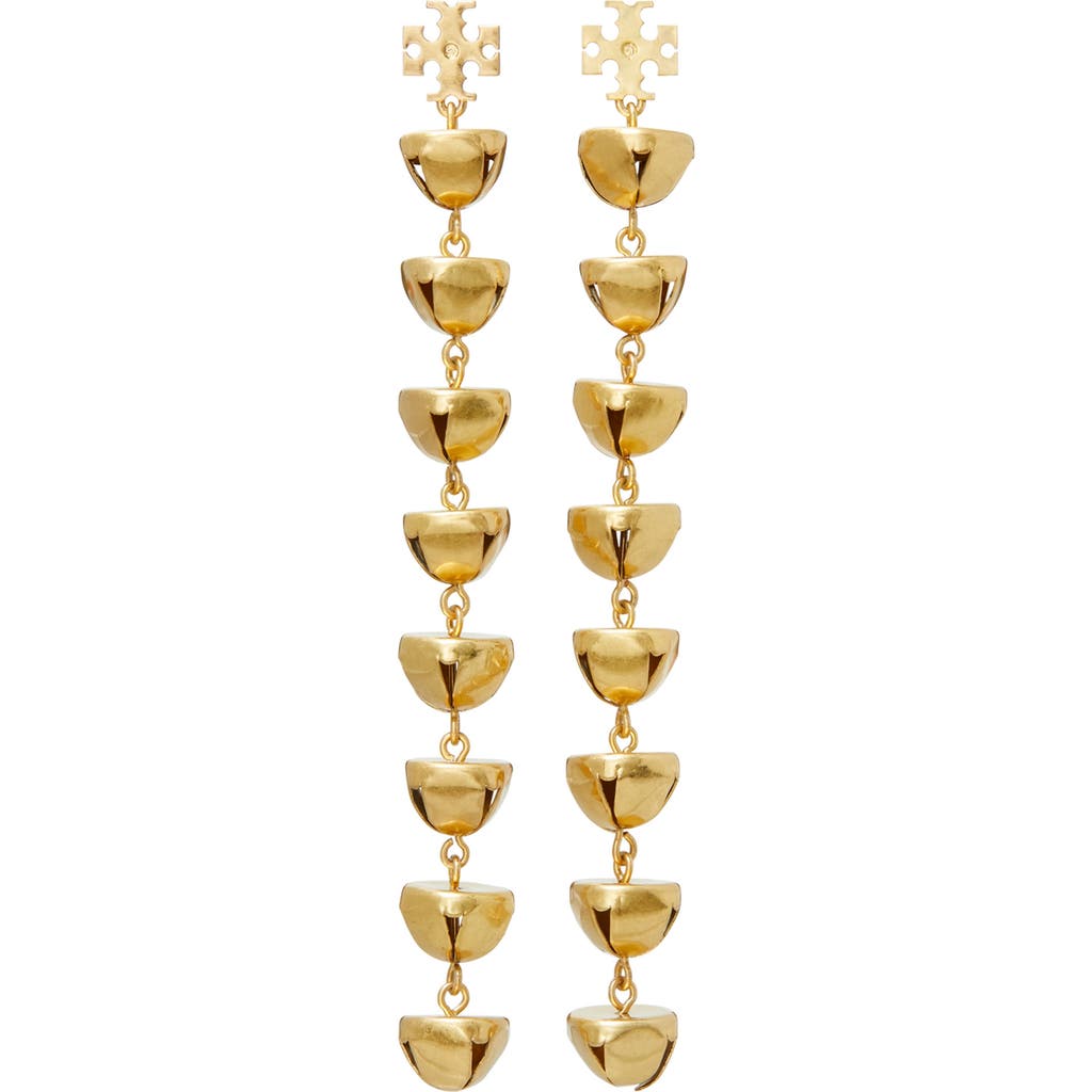 Tory Burch Bell Linear Drop Earrings In Gold