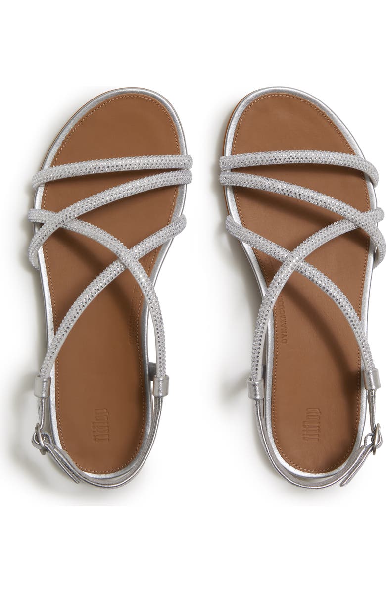 FitFlop Gracie Crystal Strappy Sandal, Alternate, color, Silver