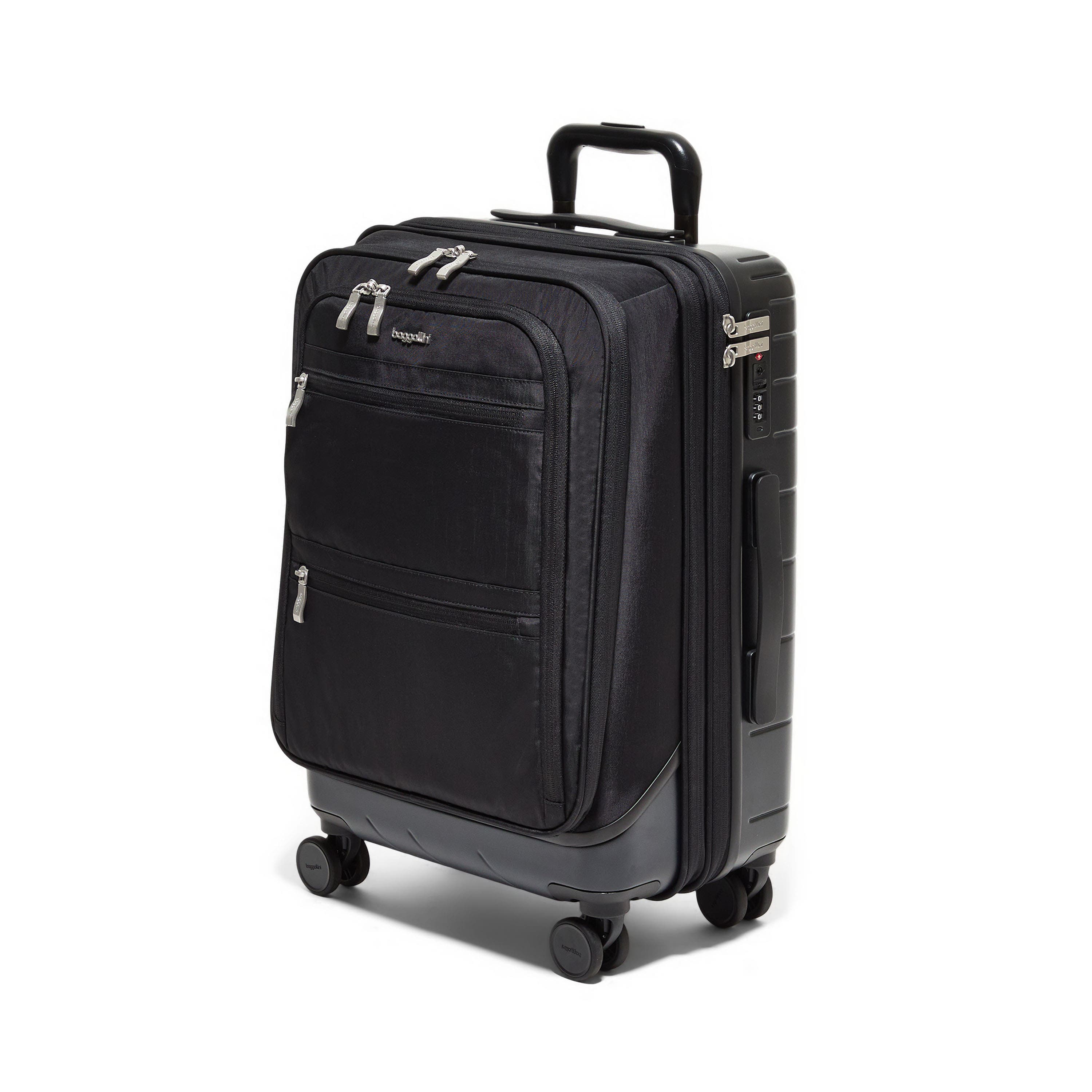 BAGGALLINI Set Wave 22in 4 Wheel Hybrid Carry-On, Alternate, color, Black