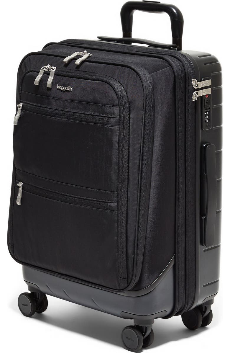 BAGGALLINI Set Wave 22in 4 Wheel Hybrid Carry-On, Alternate, color, Black
