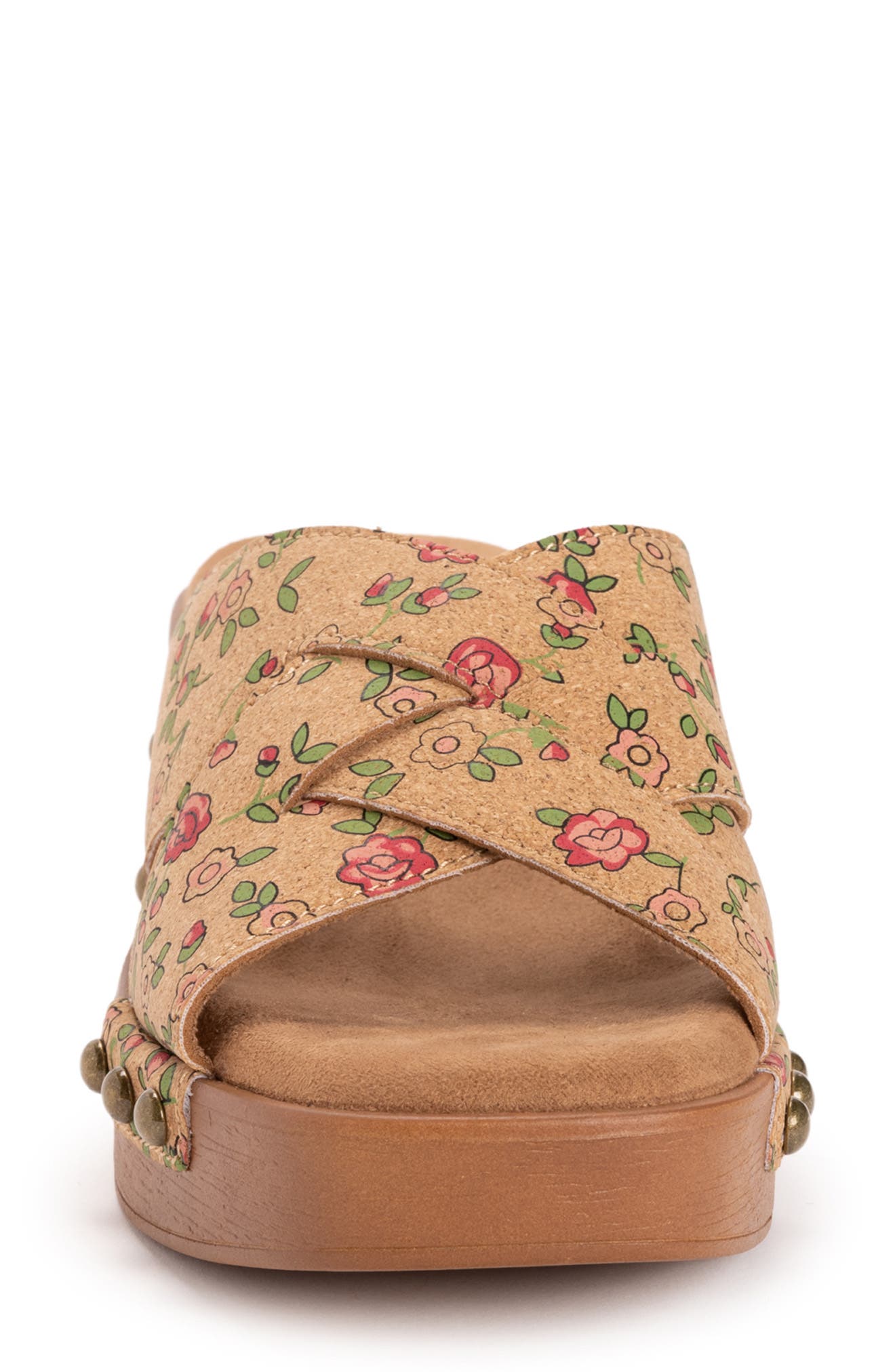 MUK LUKS Cadence Wedge Sandal, Alternate, color, Natural Floral