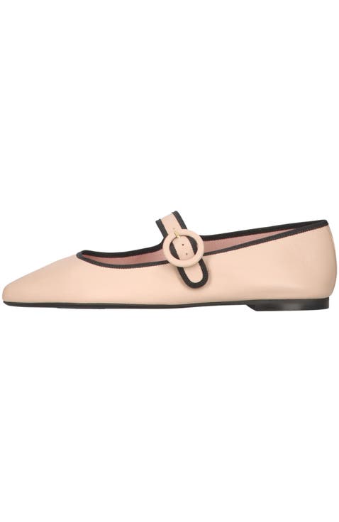 Square Toe Leather Mary Jane