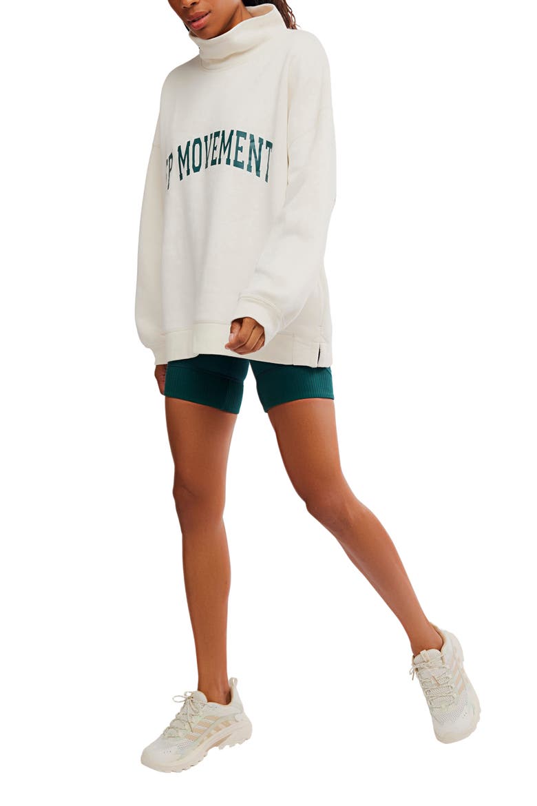 FP Movement Victory Sweatshirt & Shorts Set, Alternate, color, IVORY COMBO