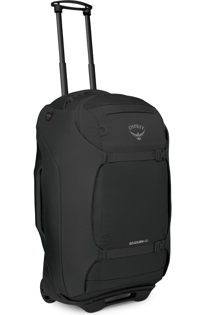 Osprey Sojourn 25-Inch 60-Liter Wheeled Recycled Nylon Travel Pack, Alternate, color, Black