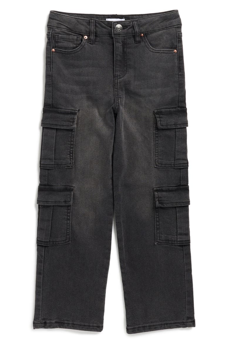 Kids' Relaxed Fit Double Cargo Jeans, Main, color, BLACK