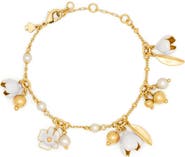 Kate Spade New York golden bloom flower charm bracelet