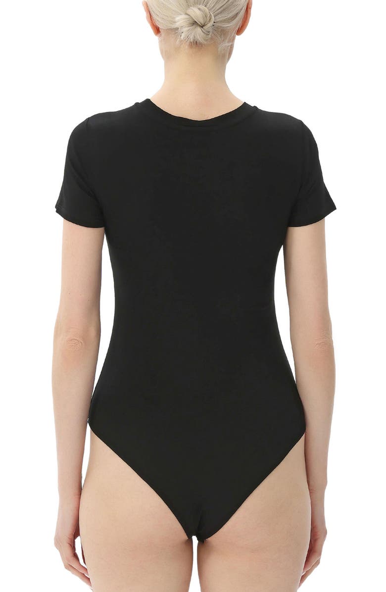 Kimi & Kai Women's Crew Neck Basic Bodysuit, Alternate, color, Black