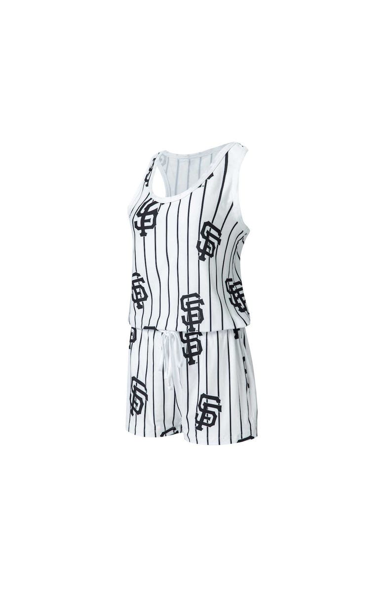 CONCEPTS SPORT Women's Concepts Sport White San Francisco Giants Reel Pinstripe Knit Romper, Main, color, White