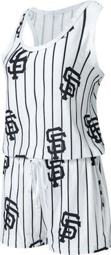 CONCEPTS SPORT Women's Concepts Sport White San Francisco Giants Reel Pinstripe Knit Romper