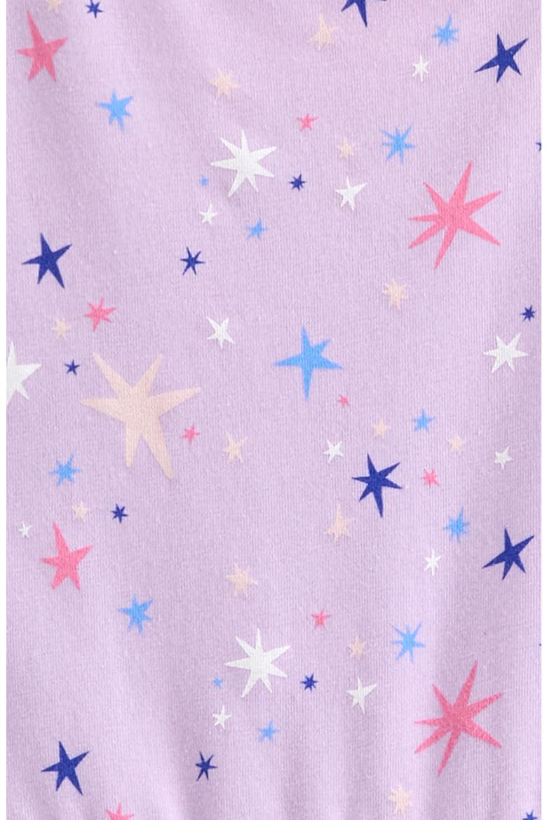 Kids' Short Sleeve Tiered Dress, Alternate, color, PURPLE BLOOM STARSHINE