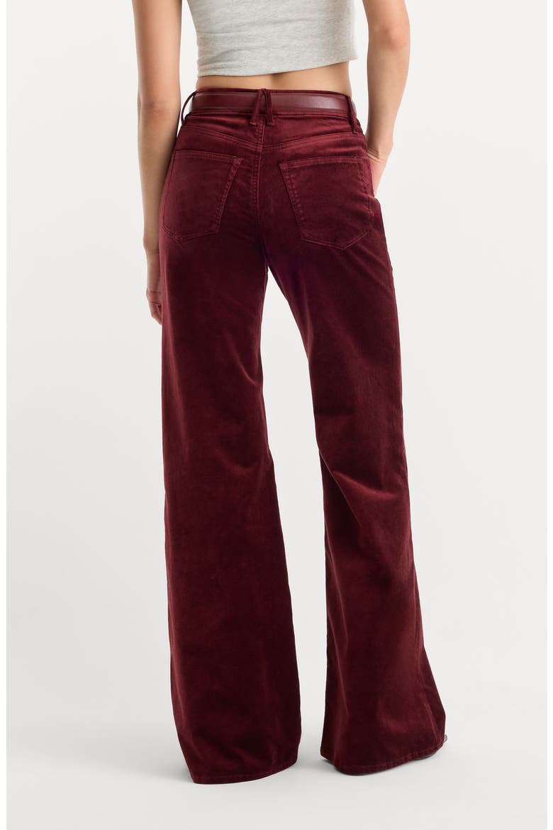 Good Waist Palazzo High Waist Wide Leg Velvet Jeans, Alternate, color, BERRY NOIR