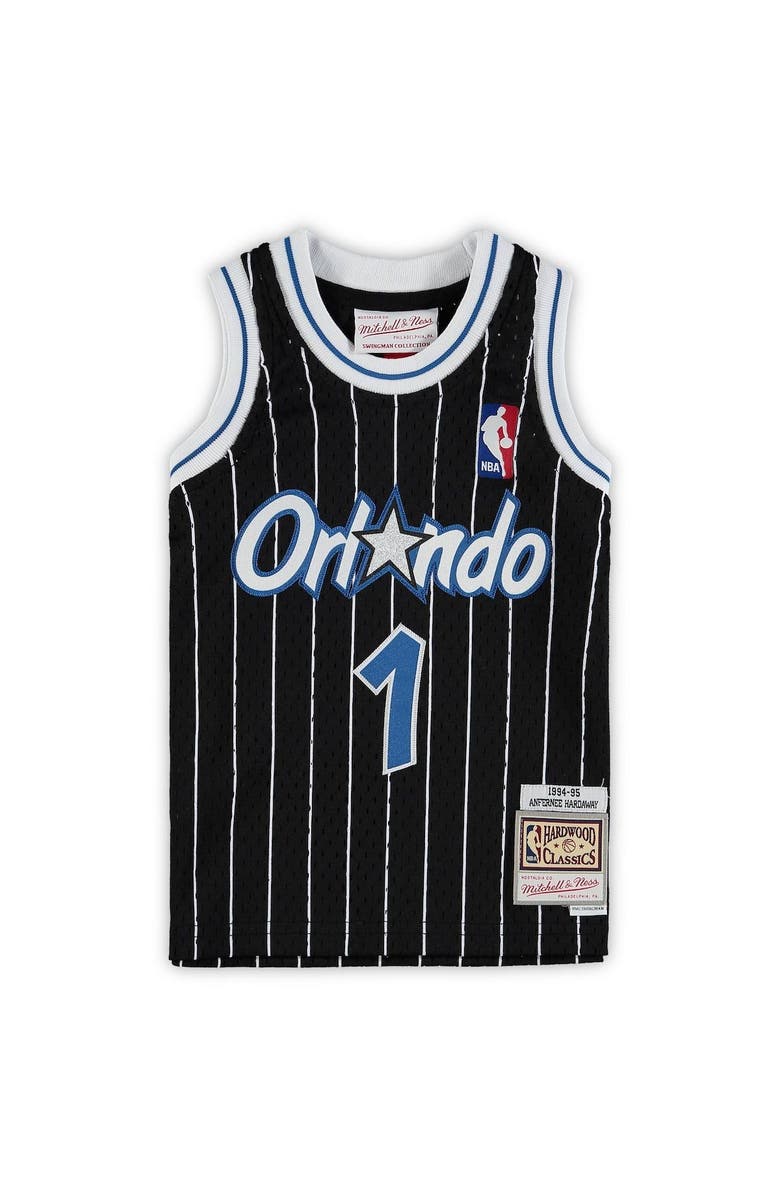 Mitchell & Ness Infant Mitchell & Ness Penny Hardaway Black Orlando Magic 1994/95 Hardwood Classics Retired Player Jersey, Alternate, color,