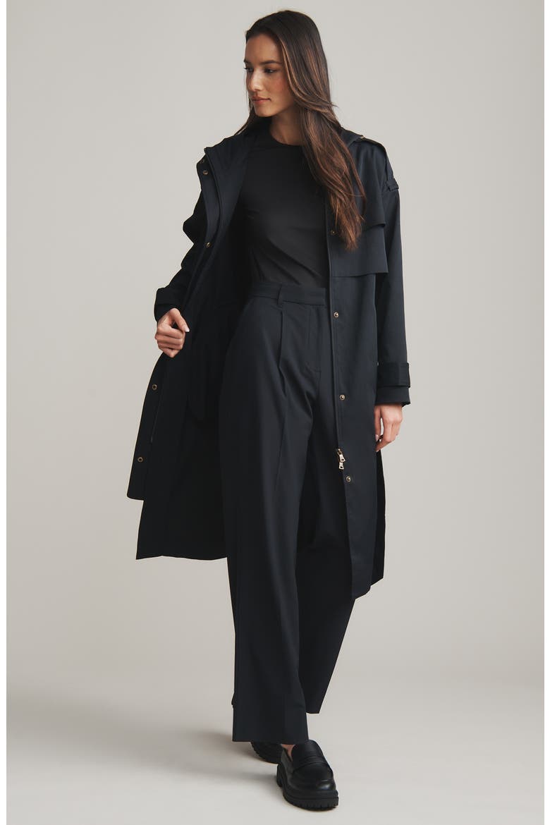 Utility Trench Coat, Alternate, color, BLACK