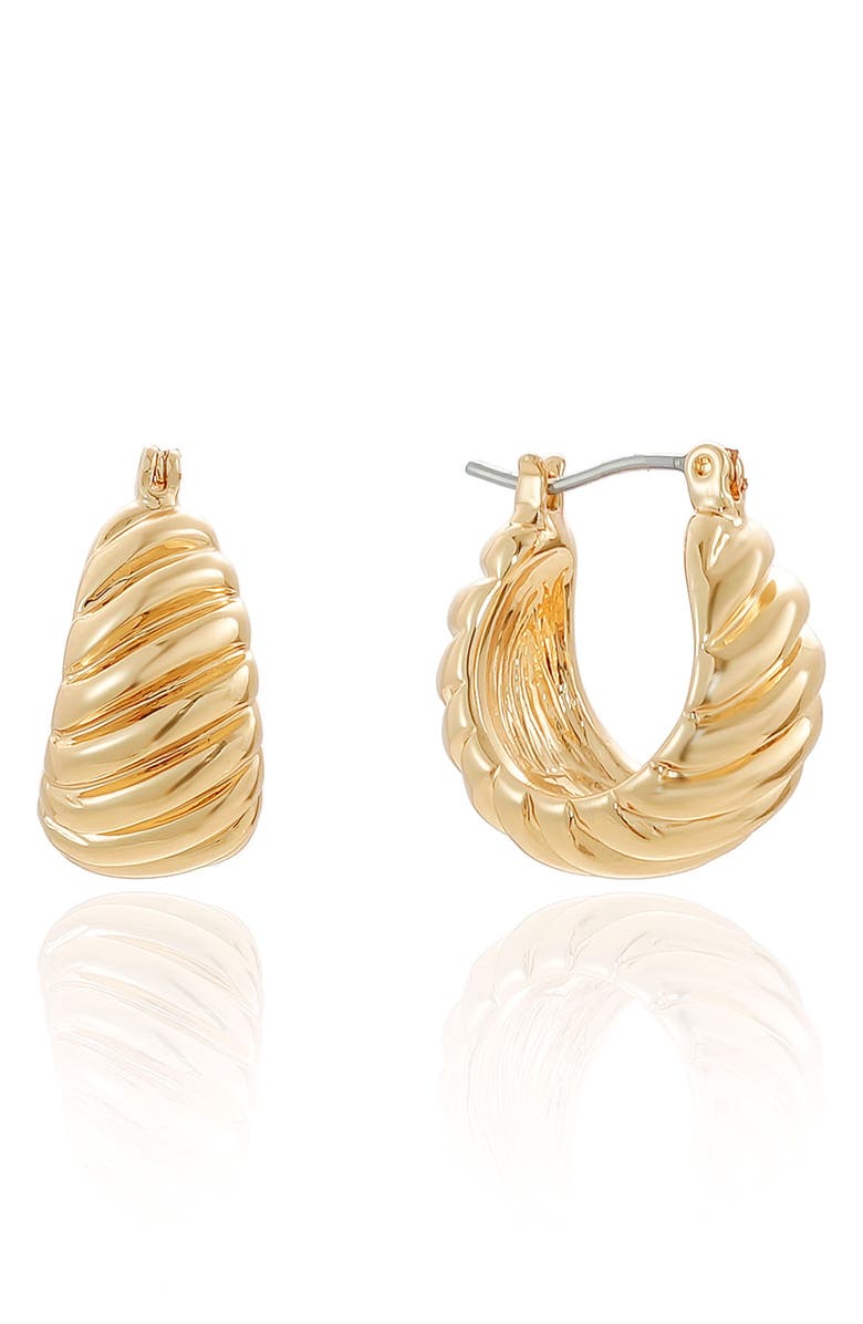 Ettika Mini Twist Hoop Earrings, Main, color, Gold