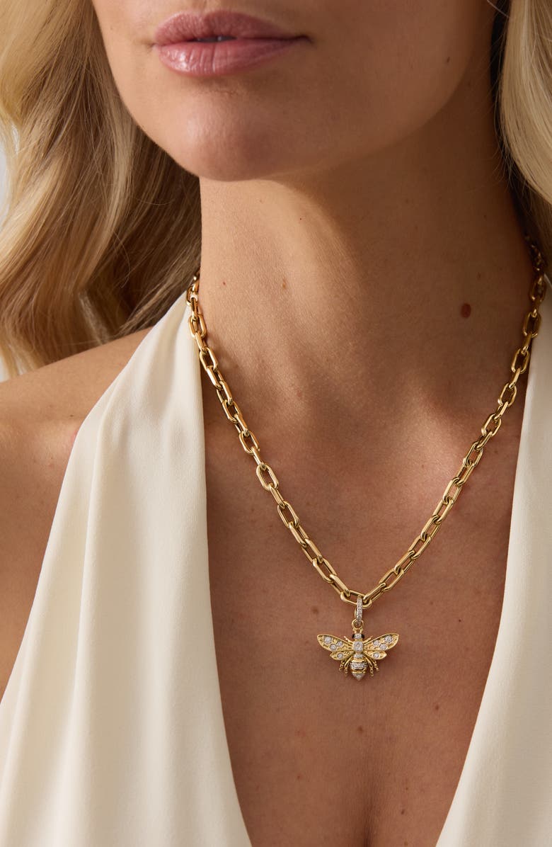 Sara Weinstock Queen Bee Diamond Charm, Alternate, color, Yellow Gold