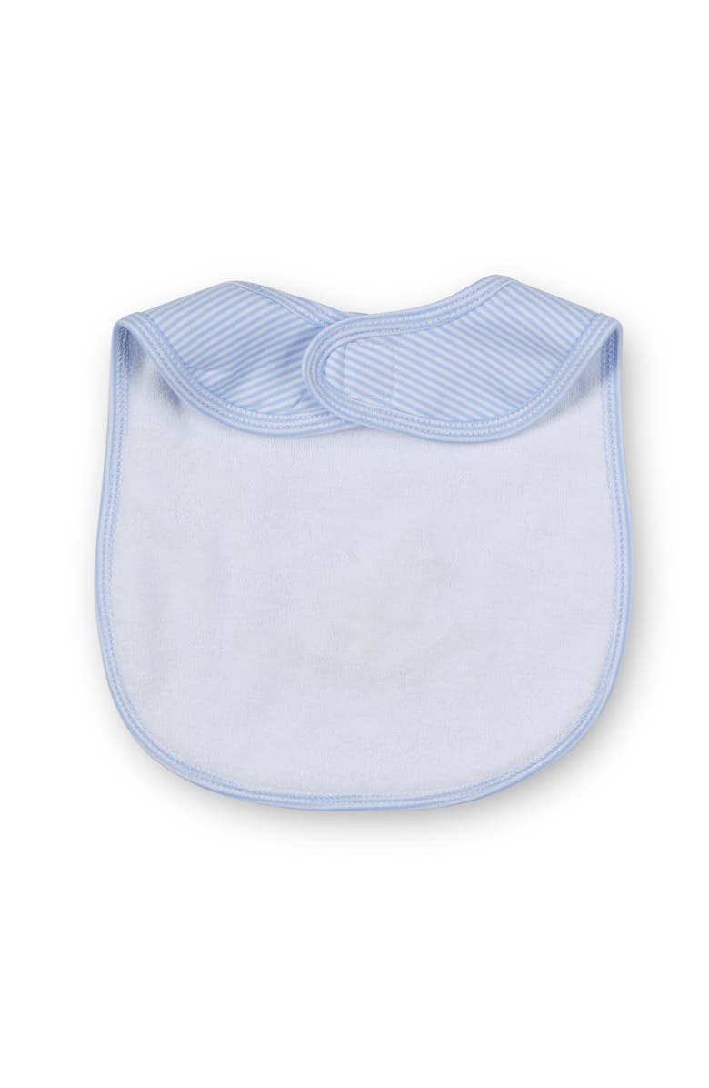 Florence Eiseman Stripe Knit Bib With Rocking Horse, Alternate, color, Light Blue, White