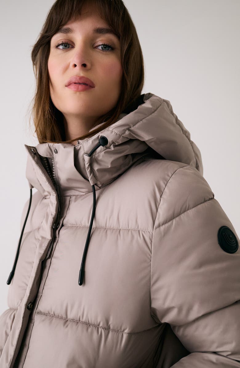 Lole London Waterproof 700 Fill Power Hooded Down Crop Puffer Jacket, Alternate, color, Pebble