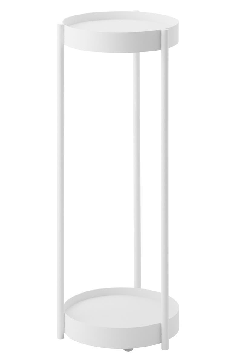 Yamazaki Rolling Two-Tier Plant Stand, Main, color, White