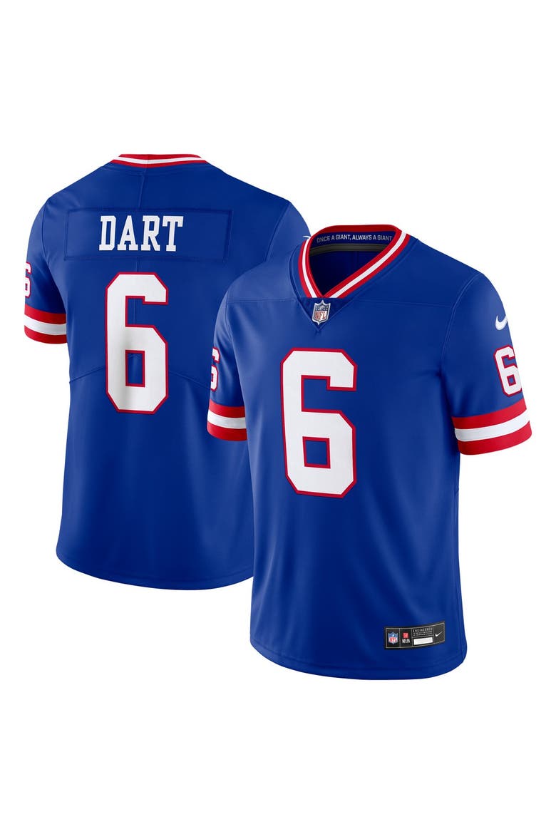 Men's Nike Jaxson Dart Royal New York Giants Legacy Vapor Untouchable Stitched Limited Jersey, Main, color, Royal