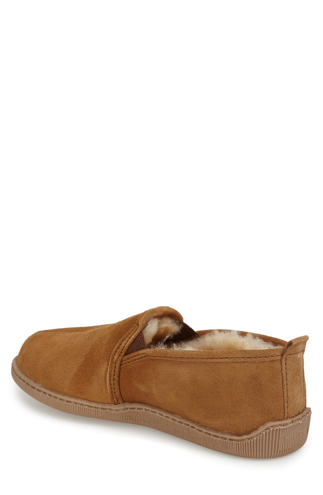 Minnetonka Genuine Shearling Lined Slipper, Alternate, color, Golden Tan