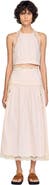 SANDRO Long cotton skirt with trim