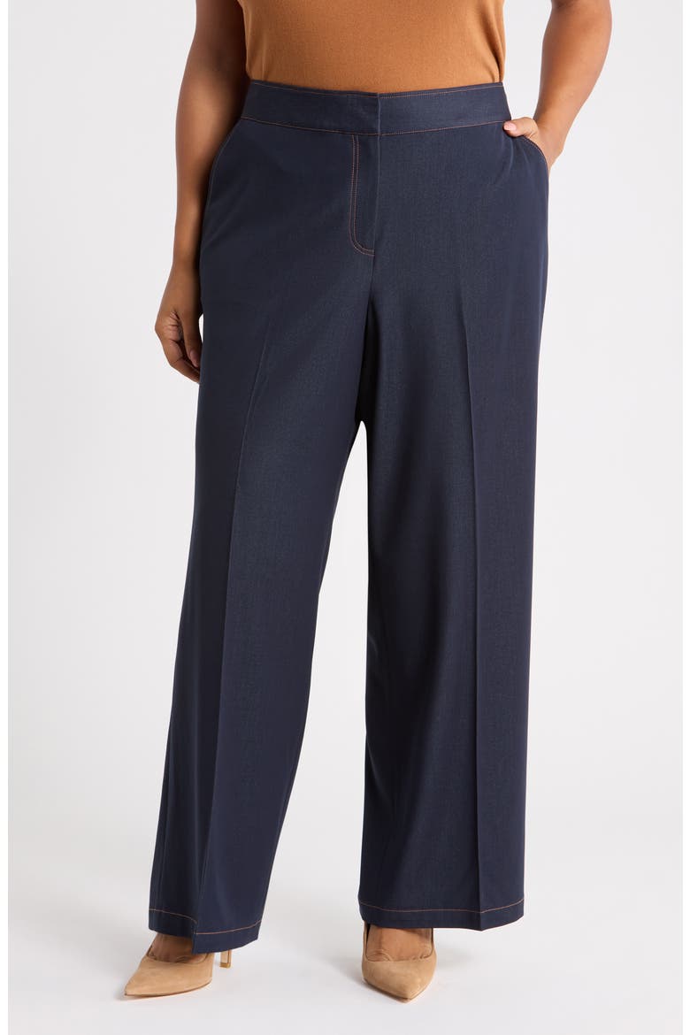 Wide Leg Pants, Main, color, DARK DENIM