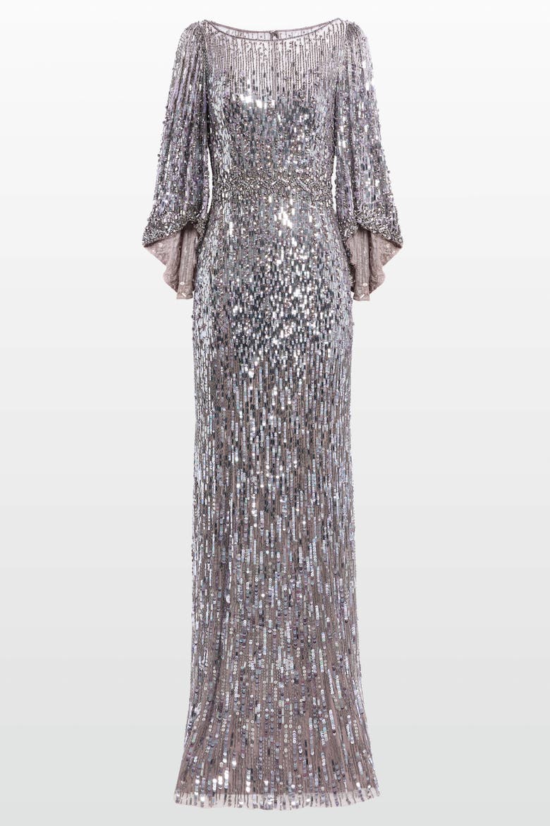 Ines Sequin-Embellished Dress, Main, color, Granite