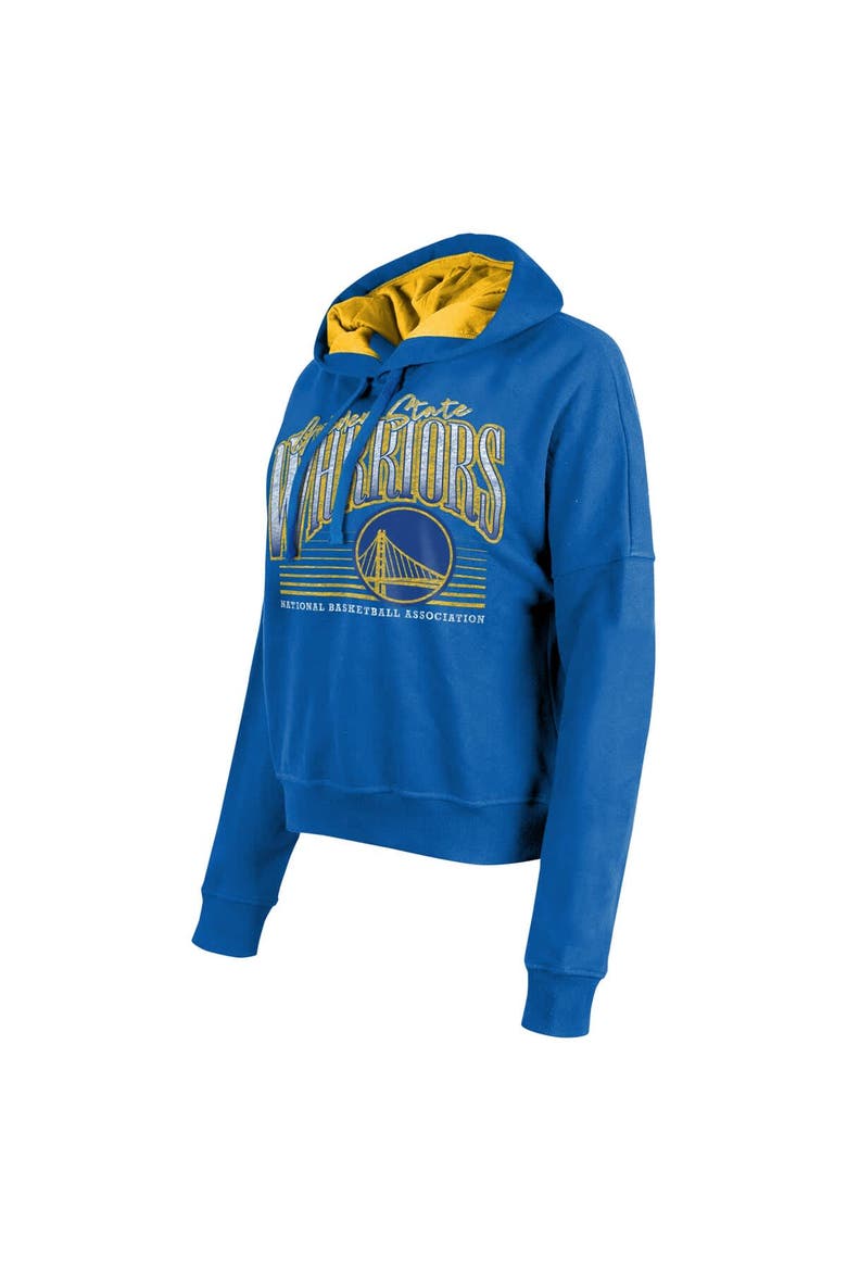 Women's New Era Royal Golden State Warriors Boxy Pullover Hoodie, Alternate, color, Royal
