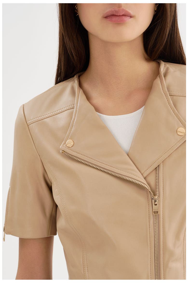 Kirsi | Cropped Biker Jacket, Alternate, color, Wheat