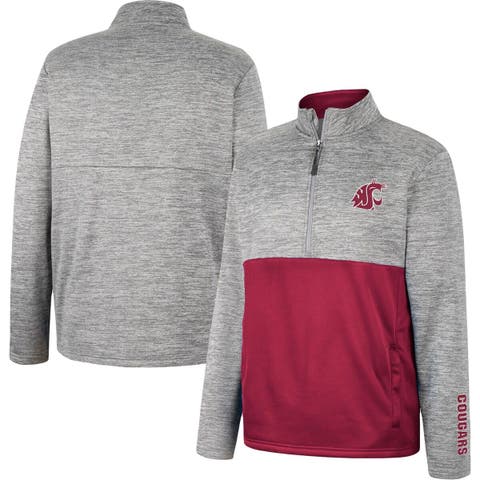 Men's Colosseum Gray Washington State Cougars John Half-Zip Jacket
