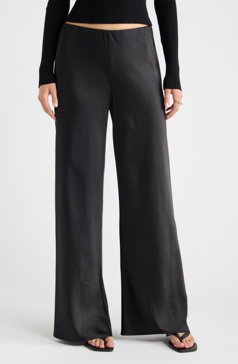 Satin Bias Mid Rise Pants