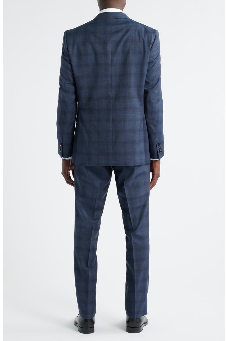 Esprit Blue Plaid Wool Suit, Alternate, color, MID BLUE
