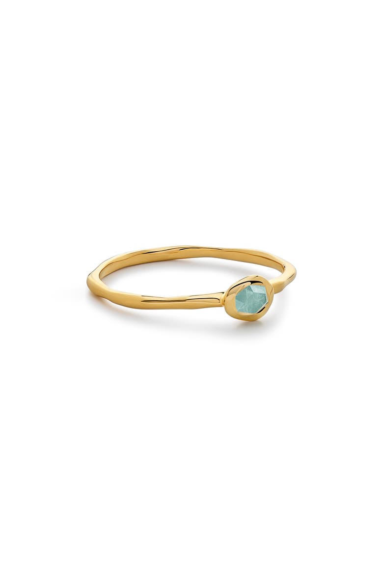 Odyssey Aquamarine Stacking Ring, Main, color, 18CT GOLD VERMEIL / AQUAMARINE
