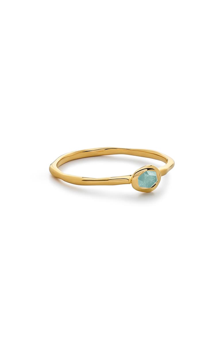 Monica Vinader Odyssey Aquamarine Stacking Ring, Main, color, 18Ct Gold Vermeil / Aquamarine