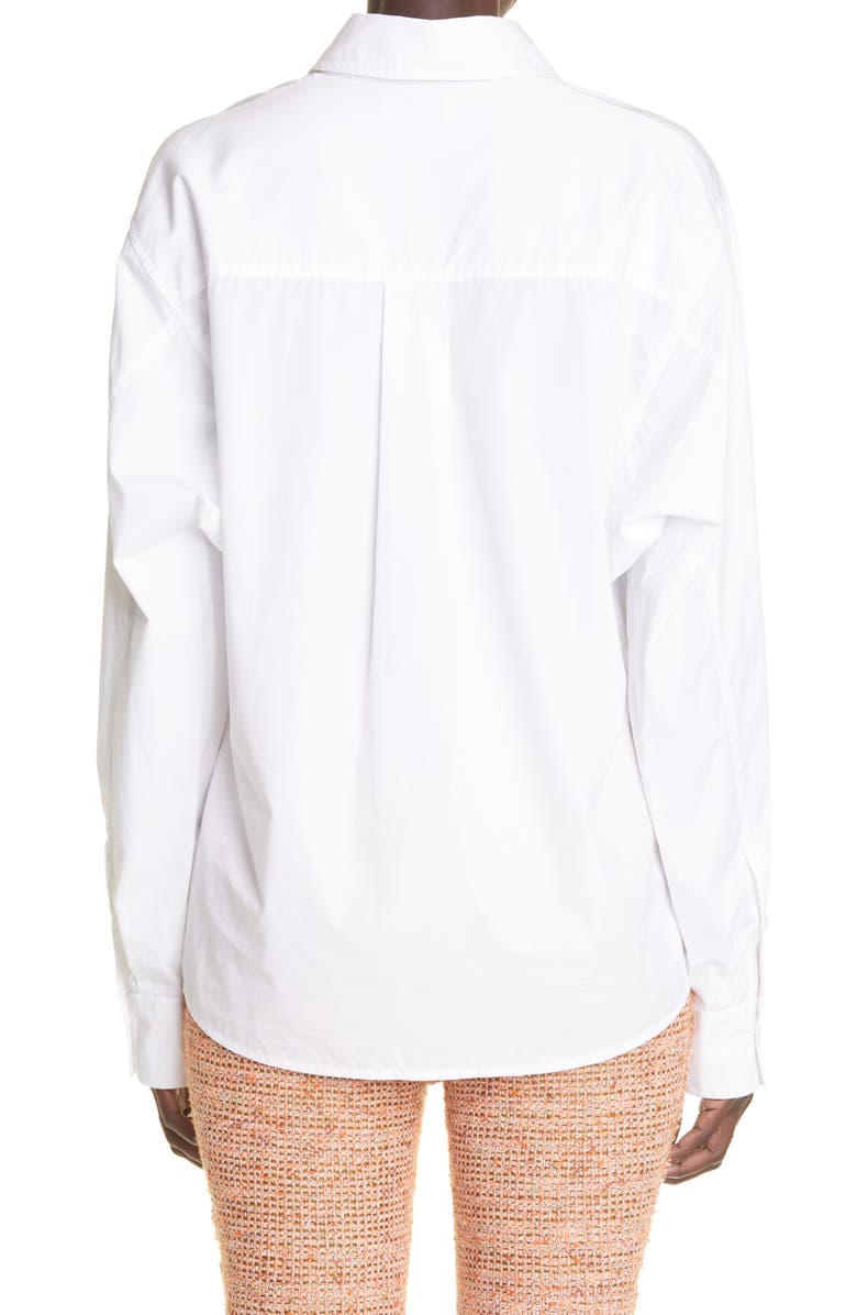 St. John Collection Cotton Poplin Button-Up Shirt, Alternate, color,