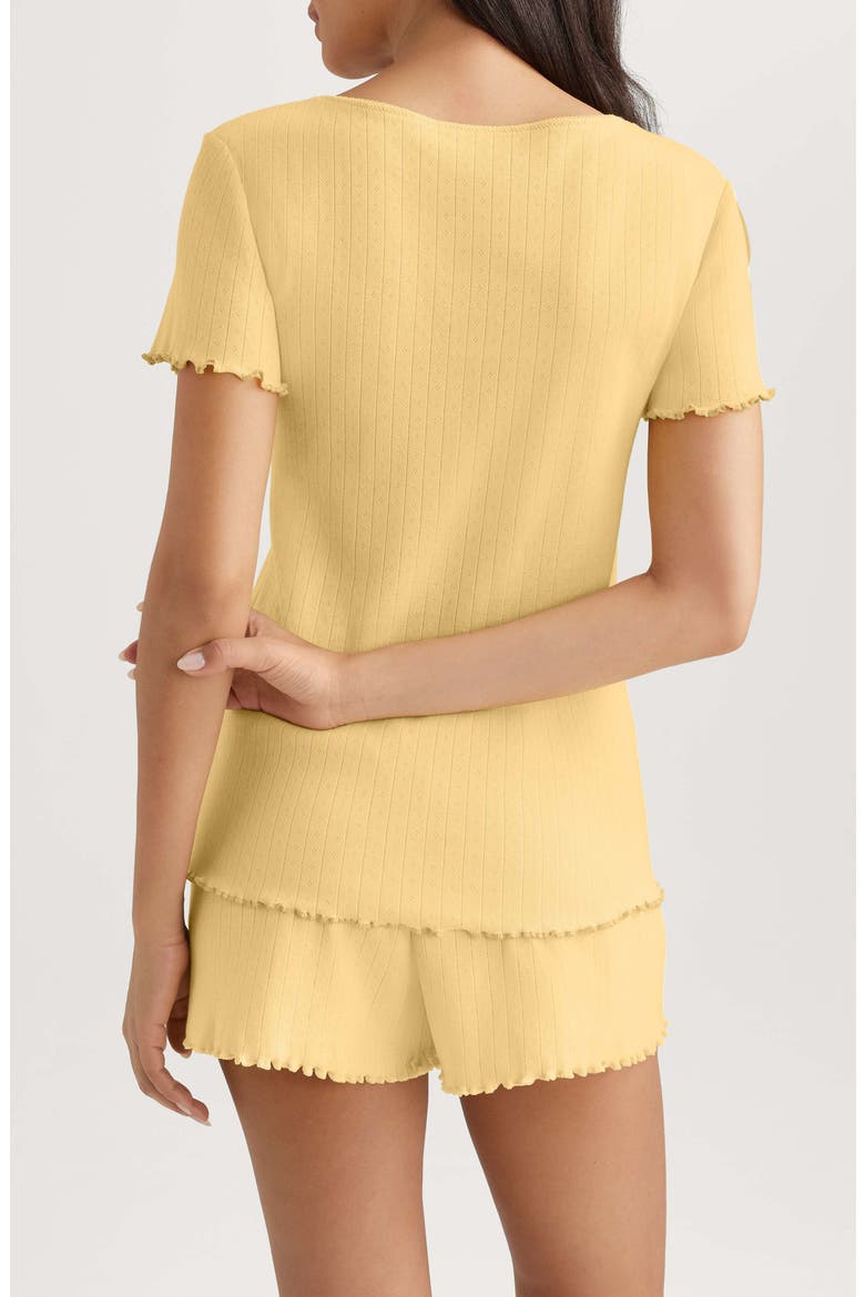 Pointelle Rib Lounge T-Shirt, Alternate, color, YELLOW
