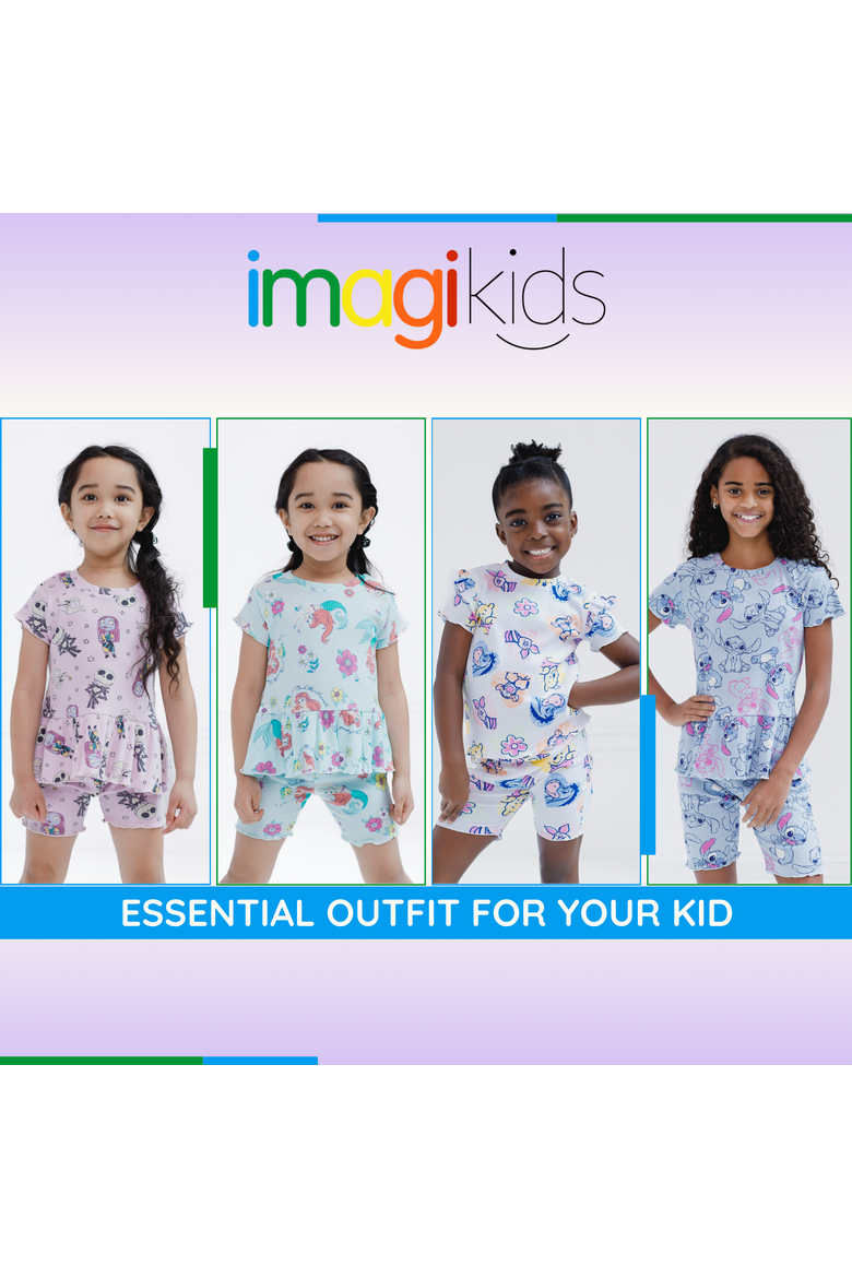 Ribbed T-Shirt & Shorts Set, Alternate, color, Ariel Flounder Blue